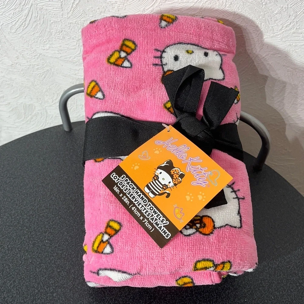 Hello Kitty NEW - 2 hand towels Pink Candy Corn halloween october